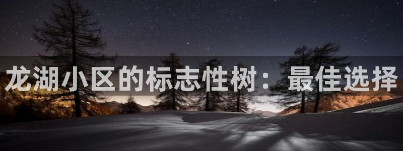 新宝gg分红:龙湖小区的标志性树:最佳选择